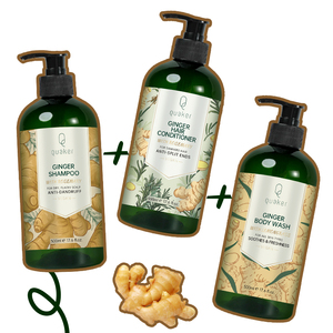 Set de Lujo Qquaker Herbal <span class=keywords><strong>para</strong></span> el Cuidado del Cabello Orgánico Sin Sulfatos con Aminoácidos y Queratina Champú Refrescante de Romero, Limón y Jengibre - Product Image 2
