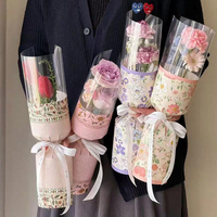 Nouvelle conception d'emballage pour bouquets floraux, feuille de mise en forme monobloc, matériau d'emballage pour fleurs fraîches en OPP, doublure pour fleuriste
