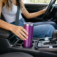 Gobelet isotherme personnalisé de 20 oz à double paroi en acier inoxydable 304, fin et droit, avec couvercle, idéal pour les voyages en voiture - Vente en gros