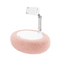 Support de coussin en peluche réglable personnalisé avec poche de rangement pour boissons et support de téléphone flexible pour lit, canapé et fauteuil