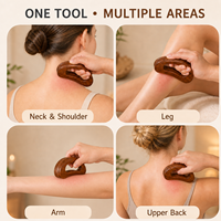 Outil de massage Gua Sha en bois de hêtre personnalisé, planche de raclage corporel en bois carbonisé, masseur pour drainage lymphatique et soulagement musculaire, OEM & ODM
