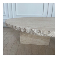 Chaude naturel wabi sabi vent travertin table basse designer modèles effet brisé salon table basse