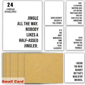 Biglietti di Auguri Natalizi Divertenti con Interno Vuoto per Messaggi Personalizzati, Set di Biglietti Festivi con Buste per Divertimento Natalizio - Product Image 1