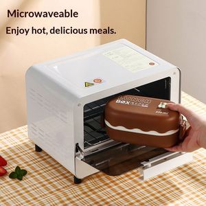 Microwave Bento <b>Box</b> Heating Office Workers Picnic Salad <b>Box</b> Plastic Tableware <b>Compartment</b> Double-Layer Heat Preservation Model - Product Image 4