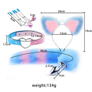 セクシーな猫耳ヘアピン乳首クリップアナルプラグスーツSMボンデージメタルフォックステールアナルバットプラグセックスおもちゃ男性女性アナルディルドタイプ - Product Image 2