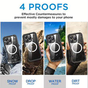 Nhiệm Vụ Nặng Nề <span class=keywords><strong>Armor</strong></span> Bảo Vệ Kép Side Bìa Magnetic Điện Thoại Chống Thấm Nước Trường Hợp Đối Với iPhone 17 16 Pro Max - Product Image 6