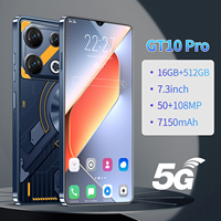Teléfono GT10 Pro Street Art 5G, Batería de Larga Duración de 7000 mAh, Pantalla de 7.3 Pulgadas, Cámara IA de 108MP, 16GB+1TB, Doble SIM+TF, 120Hz, MTK Dimensity Global