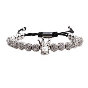 New Fashion Beaded Jewelry Bangle Crystal <strong>Bead</strong> Elastic Yoga Energy <strong>Bracelet</strong> Mens Crown <strong>Bracelet</strong> <strong>Beads</strong> CZ Stone <strong>Charms</strong> <strong>Bracelet</strong> - Product Image 2