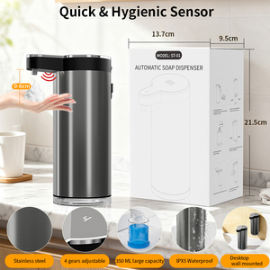 Factory Wholesale 304 Stainless Steel <strong>Automatic</strong> <strong>Soap</strong> <strong>Dispenser</strong> IPX5 Waterproof Rechargeable <strong>Touchless</strong> Electric <strong>Soap</strong> <strong>Dispenser</strong> - Product Image 5