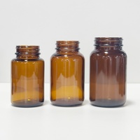 Flacons en verre ambré pour compléments alimentaires en capsules, avec bouchon à vis, 75 ml, 100 ml, 150 ml, 200 ml