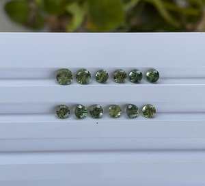 Zafiro Verde Natural |   Zafiro de Corte Brillante Redondo |   OM GEMS |   Todos los Tamaños |   Zafiro para Anillos de Boda y Compromiso - Product Image 5