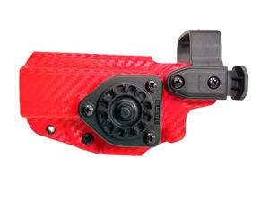 ब्लूटैक हॉट सेलिंग कार्बन फाइबर ड्यूटी लेवल 3 आउटसाइड वेस्टबैंड गन होल्स्टर विद थंब क्विक रिलीज़ बटन रेड - Product Image 5