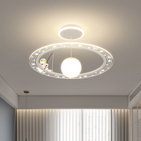 Espace créatif astronaute chambre d'enfant lustre plafonnier macaron chambre parent-enfant pleine d'étoiles pendentif bleu clair