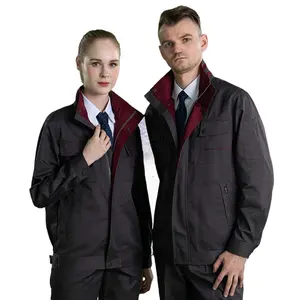 Lager arbeits uniformen Stoff Fabrikarbeiter 100% Baumwolle Männer Frauen Arbeiter Arbeits uniformen mit großen Taschen