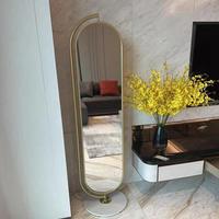 Miroir mural de salle de bain sur pied, pleine longueur, en verre, design antique, rotatif, personnalisé, moderne, pour douche