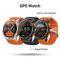 Montre connectée K67 du fournisseur d'usine avec GPS intégré, écran AMOLED de 1,43 pouce, batterie longue durée de 530 mAh, lampe torche LED, montre connectée sport