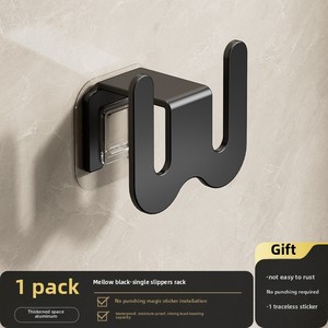 Organisateur de pantoufles moderne sans perçage coin <span class=keywords><strong>mural</strong></span> étagère de rangement <span class=keywords><strong>pour</strong></span> salle de bain outil magique porte de drainage des toilettes étagères de salle de bain - Product Image 6