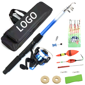 12pcs 1.8m <strong>Best</strong> Travel Portable Light Soft Fiberglass Spinning Telescopic Fishing <strong>Rod</strong> Set With Spinning <strong>Reel</strong>