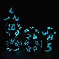 7 pièces ensemble de dés lumineux en métal Dnd pour donjons Dragon jeu de table Logo personnalisé jeu de rôle D20 D12 D10 D8 D6 D4