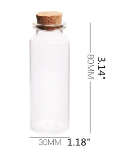Venta al por mayor pequeños 40ml vidrio Mini botellas tarros con tapones de corcho de madera para favores de la boda bebé deseando botellas - Product Image 3
