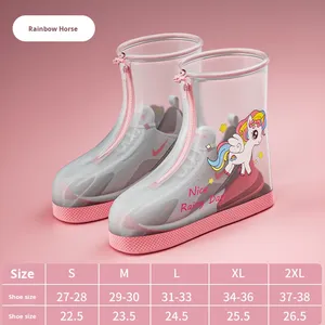 Stivali da pioggia impermeabili per bambini in Silicone di alta qualità/<span class=keywords><strong>scarpe</strong></span> copriscarpe da pioggia ispessite riutilizzabili - Product Image 6