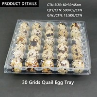 Emballage d'oeufs en plastique de plateau de caille de 30 cellules pour des oeufs de caille 30 trous cartons en plastique d'oeufs de caille à vendre