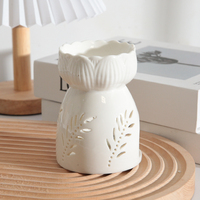 Brûleur de Cire Fondue en Céramique Engros avec Motif Floral, Chauffage de Lumière de Thé, Diffuseur d'Huiles Essentielles pour Aromathérapie