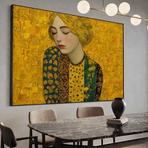 Pintura Dorada al por Mayor, Arte Mural Realista con Textura 3D, Arte Mural sobre Lienzo Pintado a Mano, Decoración de Pared Estética, Pintura de Gran Tamaño - Product Image 4