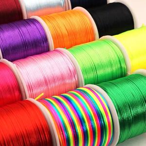 <span class=keywords><strong>Cordon</strong></span> en macramé en nylon satiné soyeux, plat, tressé, pour chaussures, jouets, perles, accessoires de bricolage, sacs en queue de rat colorés, vêtements - Product Image 2