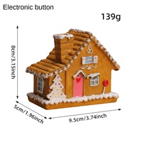 Nouvelle maison miniature en résine de Noël, micro-paysage, maison éclairée par LED, décoration de bureau de Noël, décoration de vacances