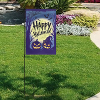 Drapeau de jardin personnalisé pour l'exportation, double face, en tissu polyester, nouveau drapeau de la Saint-Valentin et d'Halloween, décoration extérieure