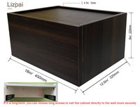 Meuble de rangement décoratif en bois avec compartiment caché, table de chevet suspendue, tiroir dissimulé, support traditionnel flottant