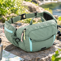 Sac banane de sport portable grande capacité multi-poches en tissu Oxford, étanche, avec fermeture éclair, pour course à pied