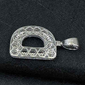 Wholesale Alphabet Men Pendant 925 Sterling <b>Silver</b> Big Size Zircon Moissanite Iced Out D <b>Initial</b> Letter <b>Necklace</b> Jewelry - Product Image 1