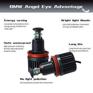 2 paquets H8 LED Angel Eye Halo Ring Light pour <span class=keywords><strong>BMW</strong></span> E60 E61 E71 E70 <span class=keywords><strong>LCI</strong></span> <span class=keywords><strong>E90</strong></span> E91 X5 Angel Eye <span class=keywords><strong>phare</strong></span> LED <span class=keywords><strong>phare</strong></span> de voiture 6000K - Product Image 2