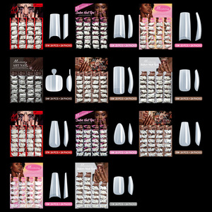Misscheering – Faux ongles en vrac pour salon, emballés en sachet, couvrance totale, formes variées, transparents, naturels, blancs, pour la vente en gros aux salons - Product Image 3