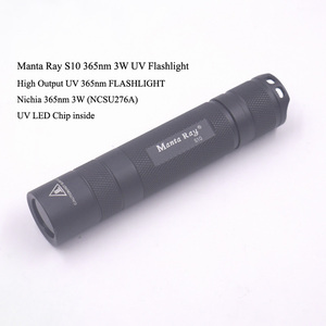 Lampe torche UV noire S10 365nm 3W NCSU276A LED avec filtre ZWB2 en alliage pour détection de taches d'animaux, inspection de jade, durcissement de la résine et détection de fuites (compatible 18650) - Product Image 2