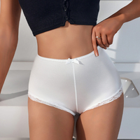 Culottes Confortables et Respirantes pour Femmes avec Bordure en Dentelle, Décoration Nœud Papillon, Couleur Unie, Idéales pour le Quotidien (Vente en Gros)