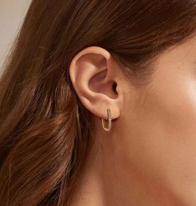 Pendientes de Aro de Plata de Ley 925 con Corazón de Circonita para Mujer, Estilo Vintage Minimalista INS, Joyería de Moda para Bodas y Fiestas - Product Image 3