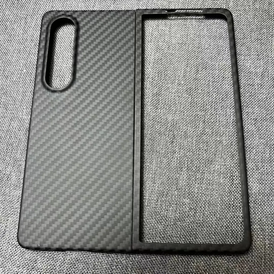 Carbon Fiber Case For Samsung Z fold 4, Luxury Aramid Flip Back Cover Phone Case Cover for Samsung Fold 4