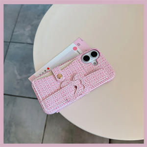 Pour Apple 17 Air couverture de téléphone tissé coeur porte-carte en gros 13 14 15 Plus <span class=keywords><strong>coque</strong></span> dame iPhone 16 Pro Max étui de téléphone portable - Product Image 5