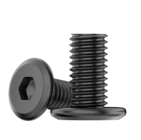 Vis à tête plate chanfreinée en acier inoxydable M2-M12, filetage grossier, finition oxyde noir