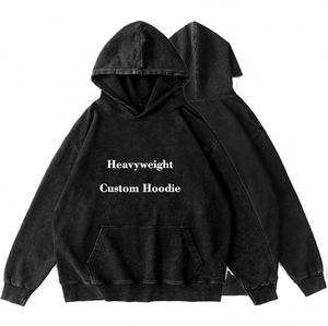 Sudaderas con Capucha Vintage Baratas con Logotipo Personalizado, Sudadera Unisex con Efecto Desgastado, Sudadera con Capucha para Hombre - Product Image 1