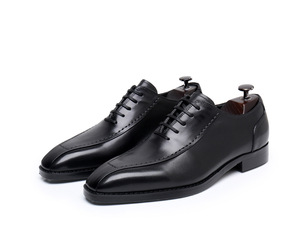 Zapatos de cuero genuino para hombre de estilo Oxford Retro británico hechos a mano con cordones Casual de negocios Formal cerrado punta cuadrada antideslizante - Product Image 6