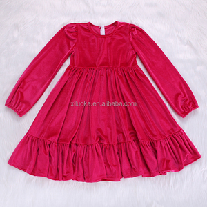 Robes pour filles Happy Luoka OEM, <span class=keywords><strong>velours</strong></span> vert d'hiver, douces, manches longues - Product Image 5