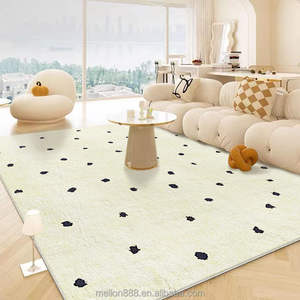 Tapis de salon sur mesure de luxe moderne abstrait, fabriqué à la machine, grande surface, velours cristal/faux cachemire - Product Image 1