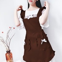 Tablier d'art d'ongle bavoir trois pièces personnalisable mince style japonais mignon dentelle volants maison cuisine coton Logo pour nettoyer les aliments