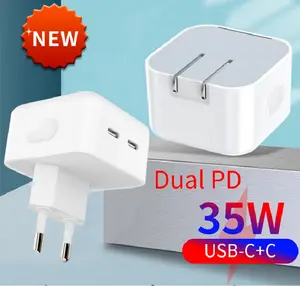 portátil de viaje de 35W cargador móvil puertos duales adaptador de corriente de carga rápida cargador portátil para Apple