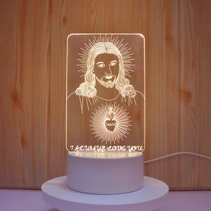 2025 acrílico 3D Led inalámbrico dormir chico dormitorio pequeña lámpara Led Base luz de noche - Product Image 4