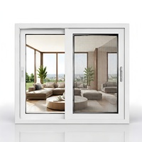 Ventanas Corredizas de PVC de Doble Acristalamiento Resistentes a Huracanes, Diseño Estadounidense, Muy Populares